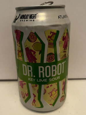 Key Lime Sour, Monday Night Brewing - empty beer can, 12oz, Atlanta, GA