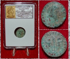 Ancient Roman Empire Coin CONSTANTIUS II Two Roman Soldiers "Glory of The Army"