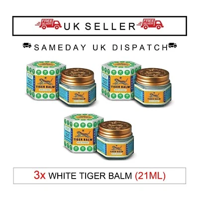 🐯 3 X Tiger Balm White Ointment | Relief for Muscle Aches & Tension - UK🐯