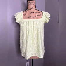 LC Lauren Conrad bright neon textured tank top ruffle size xs summer travel