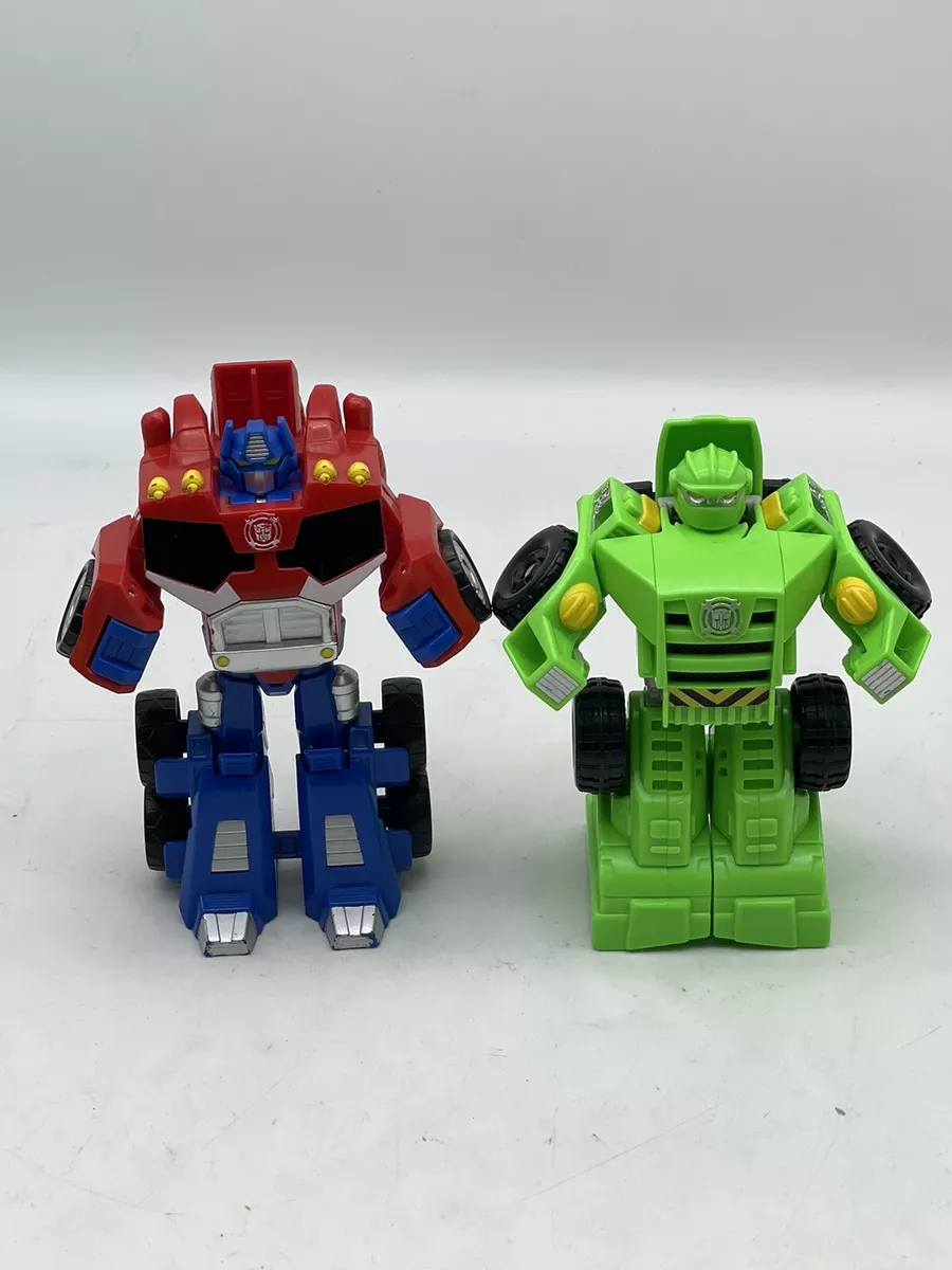 Transformers Rescue Bots Optimus Prime and Green Bulldozer Toy eBay