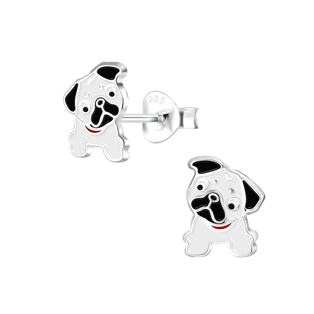 Stylish 925 Sterling Silver Bulldog Stud Earrings for Everyday Wear-image