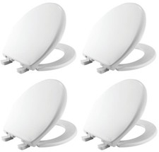 Mayfair 87SLOW000 White Round Slow Close Toilet Seats EZ Clean Hinges - 4 Pack