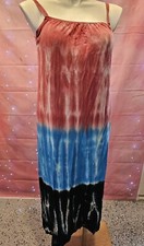Zara Sz Tank Dress Stretch Tie-Dye Maxi DRESS SIZE SMALL MULTICOLOR