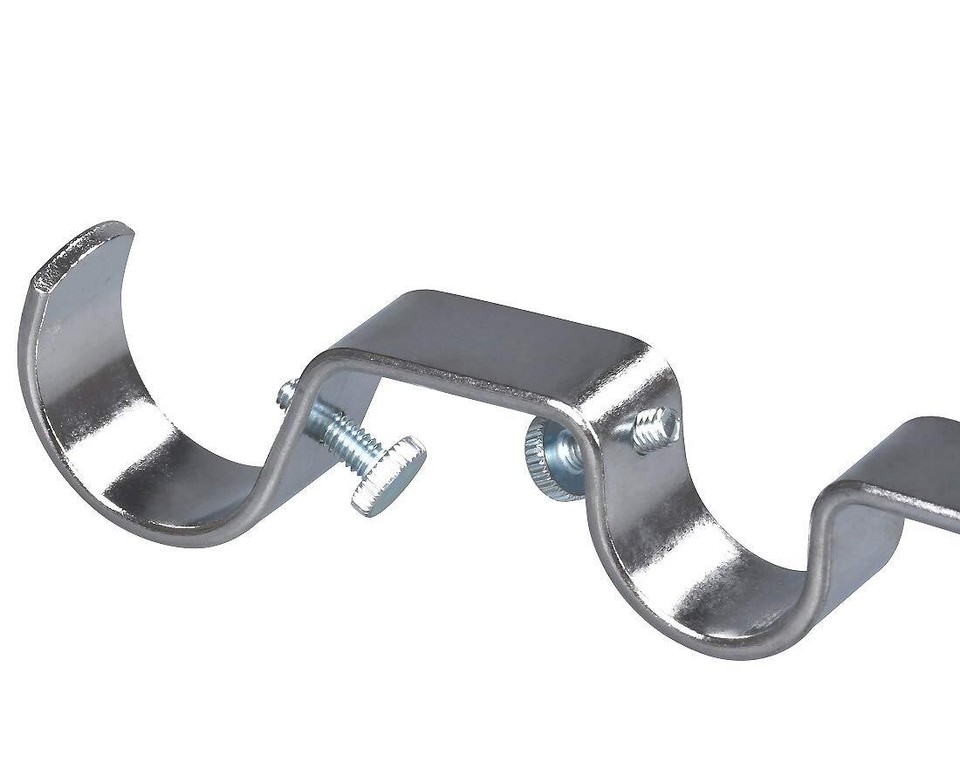 Dual Curtain Rods Hanging Brackets Havy Duty 3PcsSatin Nickel eBay