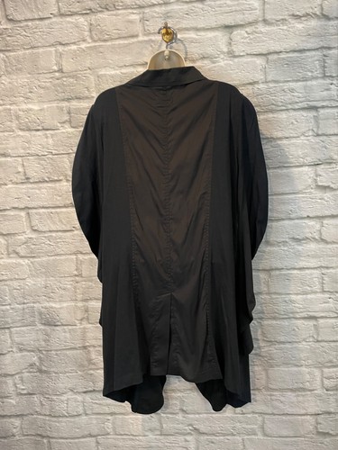 Abrigo Lagenlook Heide Ost negro mezcla algodón con botones frontal manga larga talla XL - Imagen 8 de 12