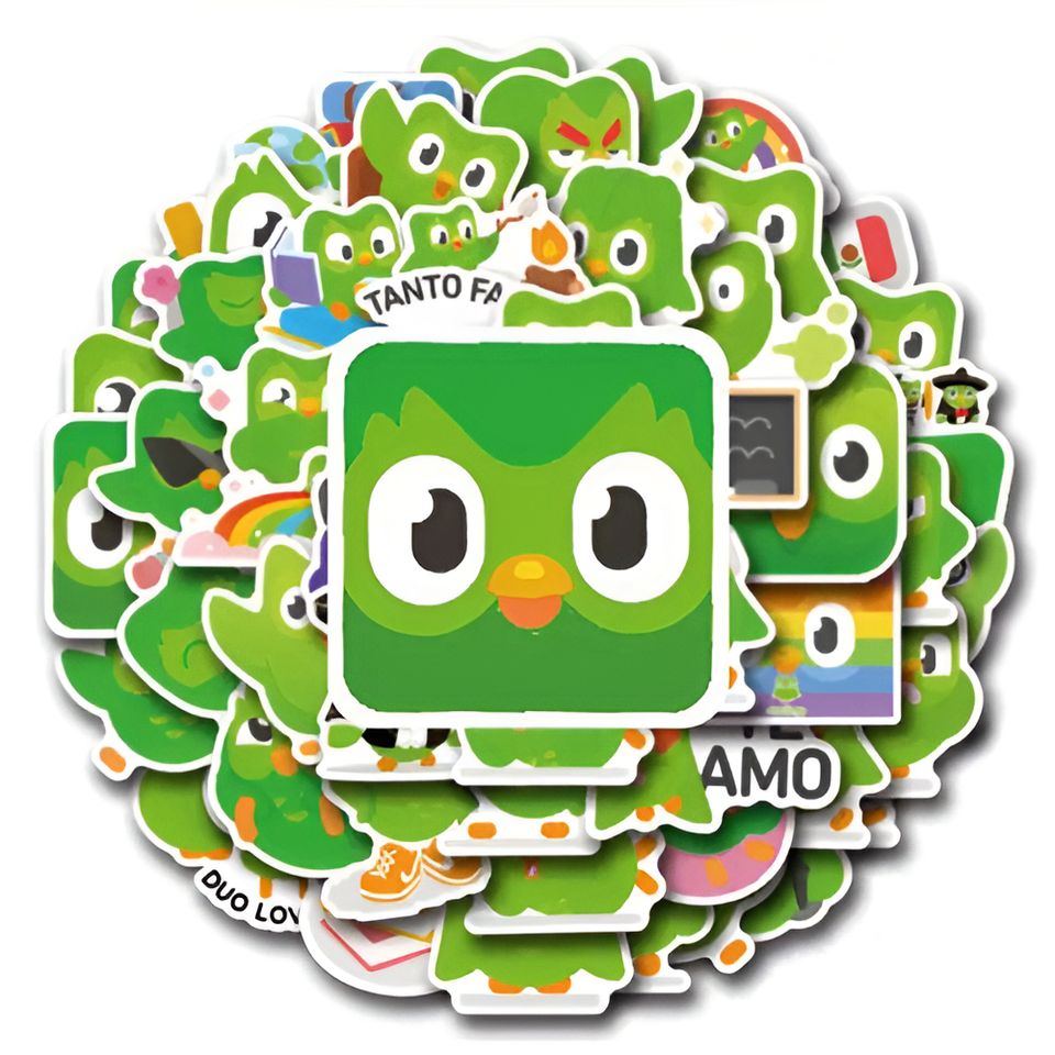 Duolingo Self Adhesive Stickers x 10 Language Journal & Scrapbook