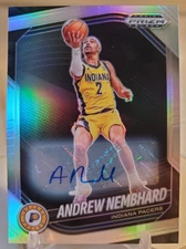 2025 Prizm AUTO ANDREW NEMBHARD Silver Refractor Card Autograph Indiana PACERS