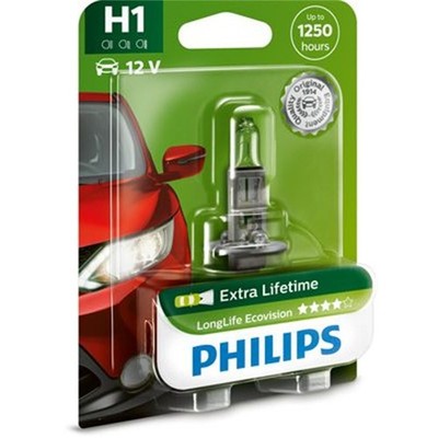 PHILIPS LONGLIFE ECOVISION H1 GLÜHLAMPE 12V 55W BLISTERPACK | 12258LLECOB1