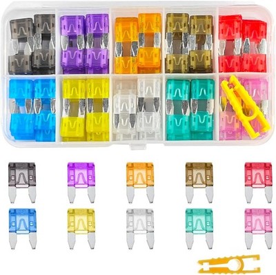 120PCS Car Fuses Assortment Kit, Mixed Vehicle Blade Fuses - Sta Color: 120PCS