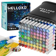80 Colors Dual Tip Acrylic Paint Markers, Fabric Markers, Brush Tip Permanent...