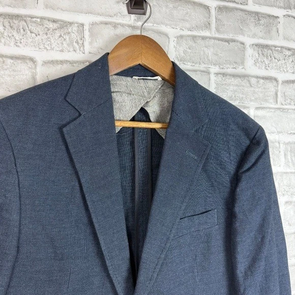 Billy Reid Linen Blend Navy Blue Garment Dyed Blazer Suit Jacket Mens 36R - Image 2 of 4