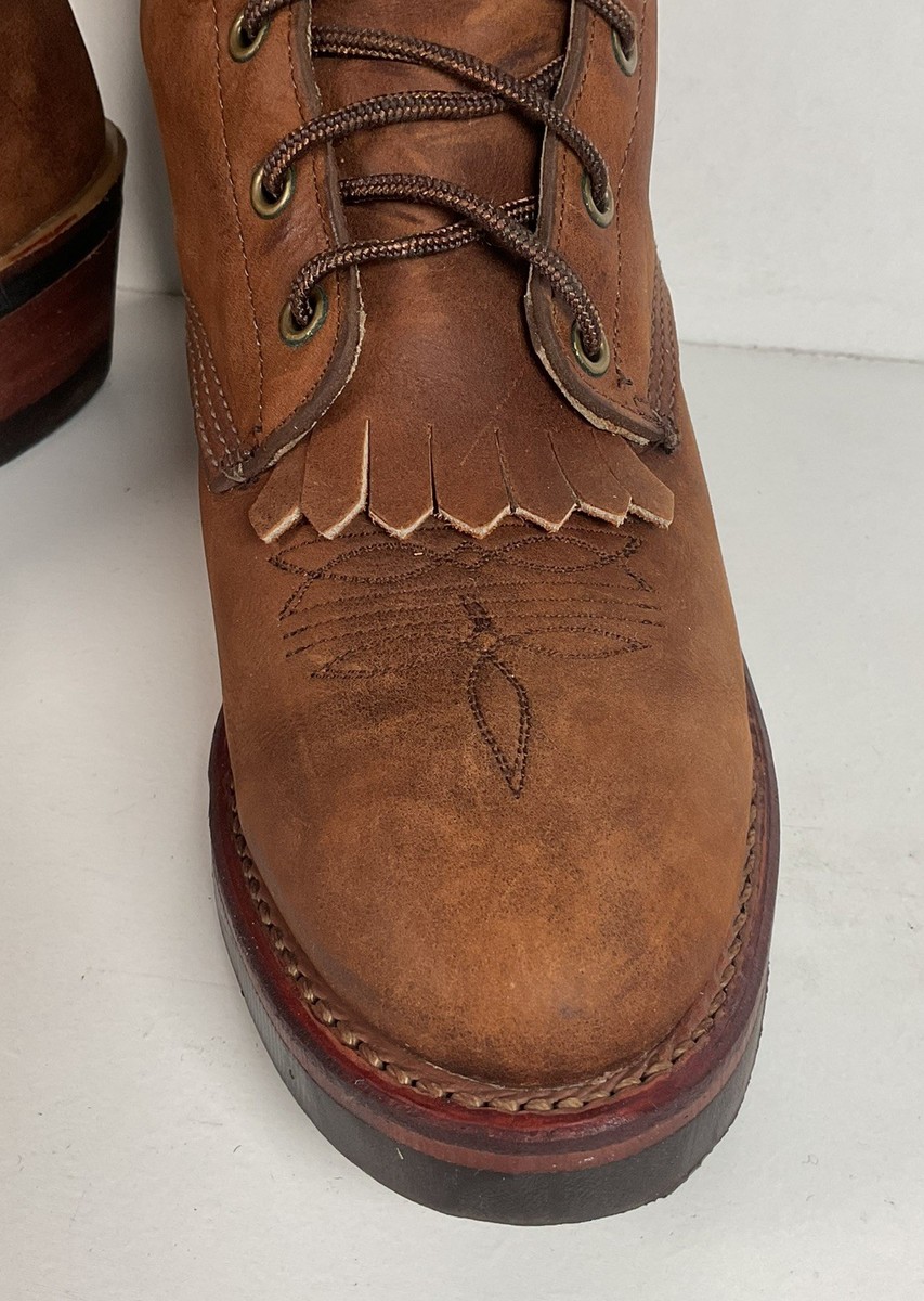 Vintage Abilene Lace Up Packer Boots Men display picture 3