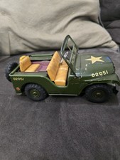 Vintage 1950's Showa Tin Litho Toy Patrol US Army Jeep 02051 Friction Japan