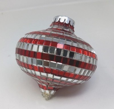 Mirrored Disco Ornament Onion Shape Christmas 3.5''
