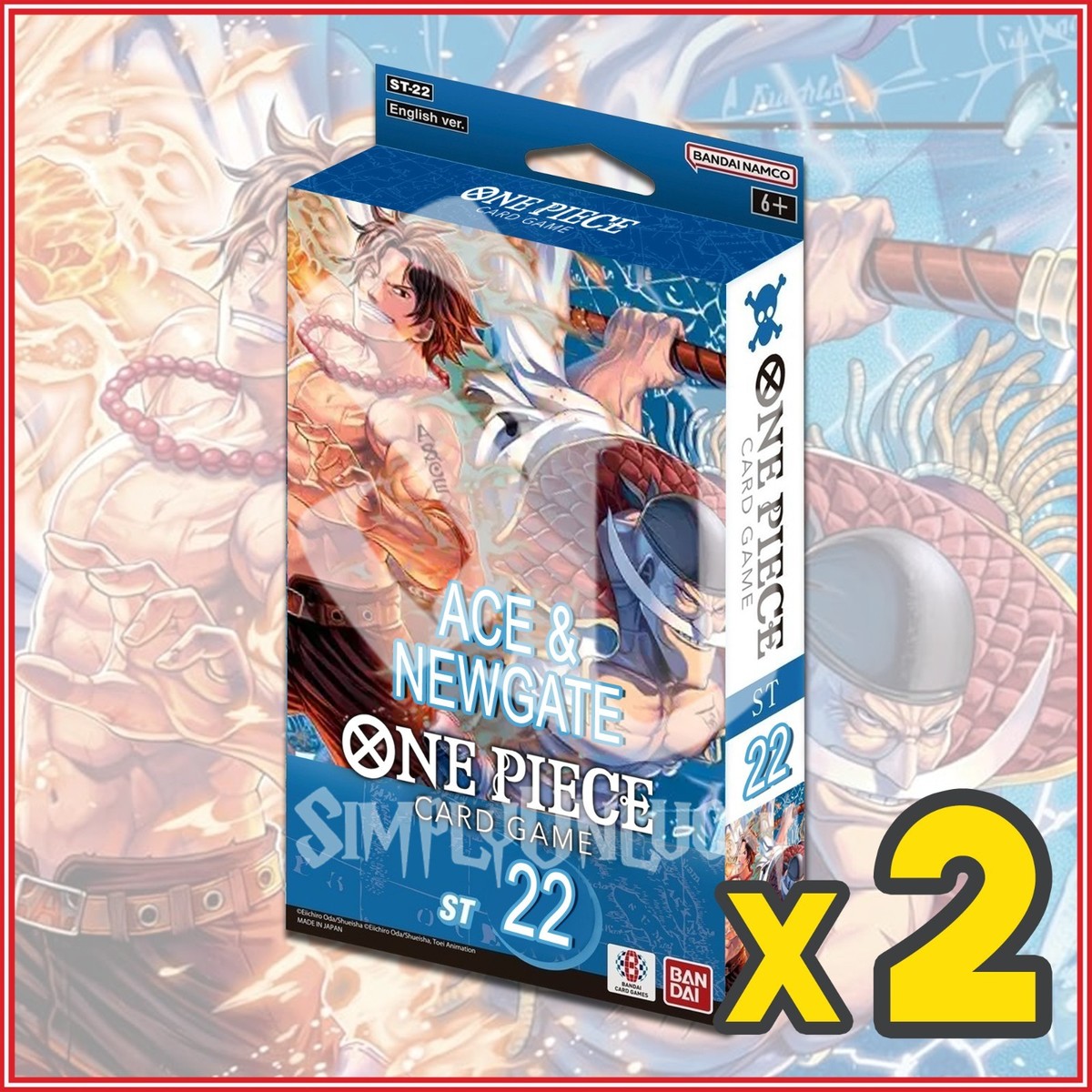 One Piece English TCG Ace & Newgate Starter Deck ST22 x2 Bundle | eBay