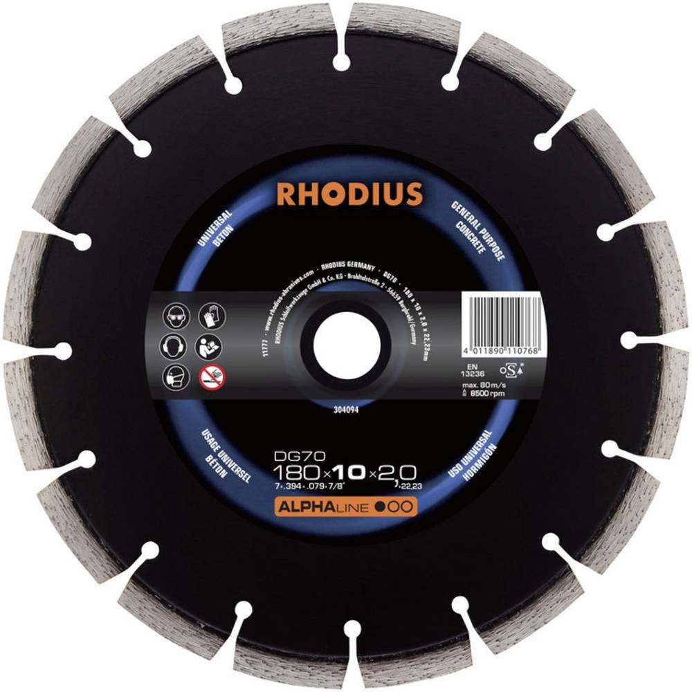 Disque à tronçonner diamanté 180 mm brique et parpaing pour maçonnerie