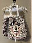 Disney Parks Mickey Comic Print Tote Bag Purse Drawstring Satin Lined Rare — photo 1