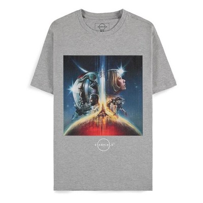 Starfield Box Art Men's T-Shirt Grey Bethesda Fan Merch Gaming M Gray