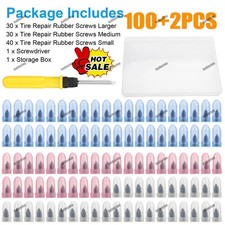 100-300x Tire Repair Rubber Nails Tyre Puncture Repair Screws Kit w/ Screwdriver