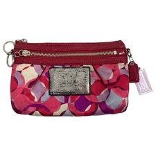 COACH Poppy Signature Wallet Pouch Bag 2 Tags PARTS ONLY - NO STRAP - FLAWs