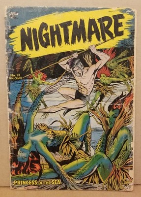 NIGHTMARE #13 FAIR 1.0 (TAPE) CLASSIC MATT BAKER COVER 1954 ST. JOHN COMPLETE