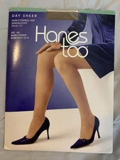 Hanes Too Day Sheer Pantyhose Non-Control Top Size AB Style 117 Sandalfoot 1 Pr