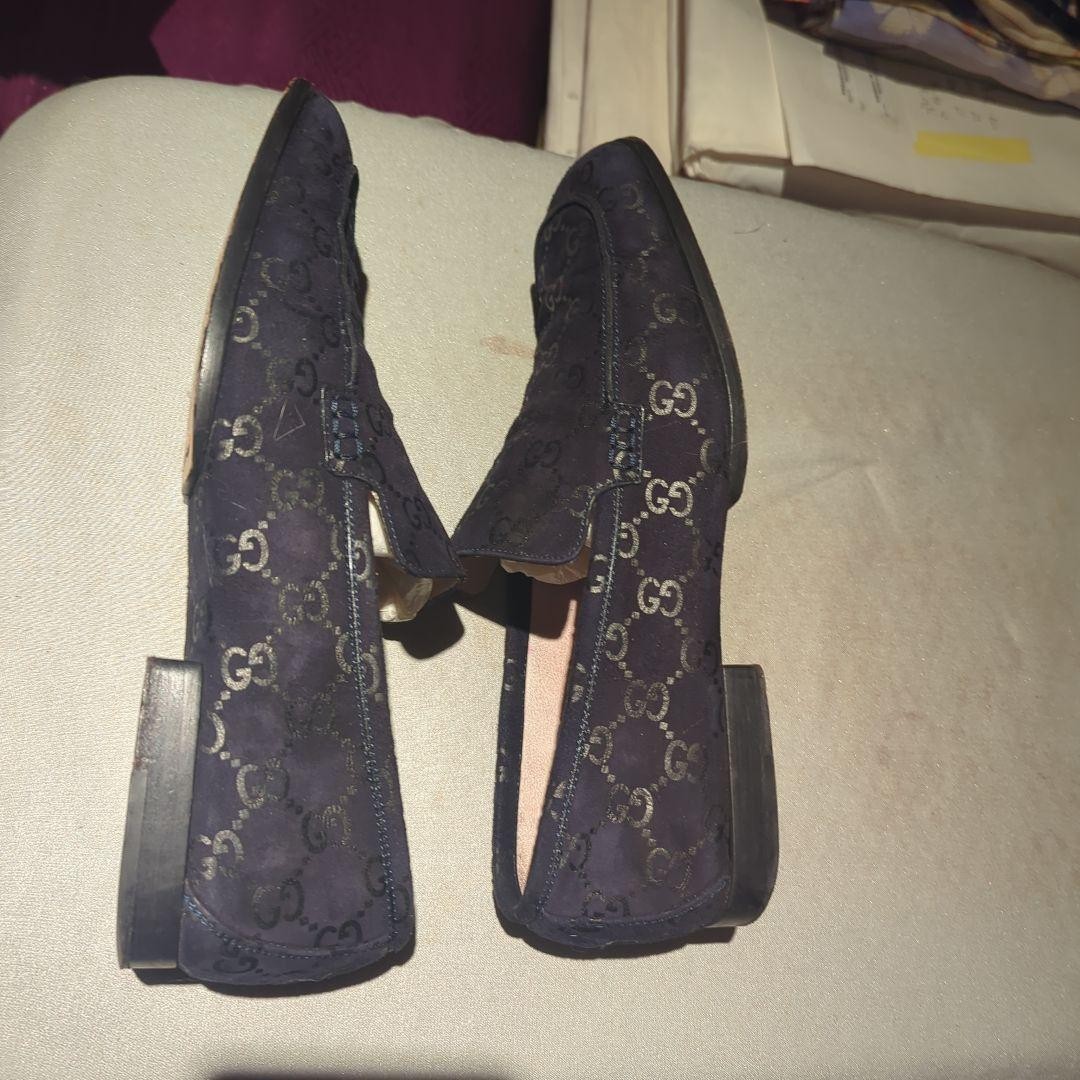 GUCCI Women's Loafers GG Suede Navy EU36.5/US6.5 120232c thumbnail 9