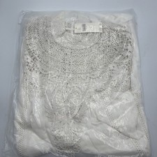 Anthropologie OB SS LACE DECO BIB WHITE SIZE SMALL