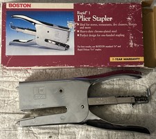 Boston Rapid Plier Stapler Heavy Duty Made In USA Vintage Rare Item