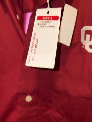 New OU Sooners Long Sleeve Size LG Dress Shirt - Picture 2 of 5