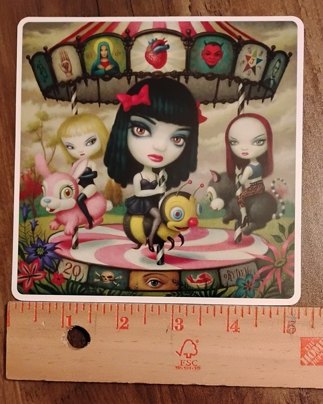 Mark Ryden Jack Off Jill Clear Hearts Grey Flowers Art Card Scarling Gothic