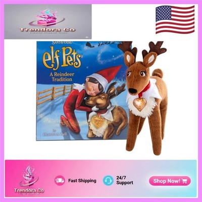 Huggable Elf Pets Reindeer: Magical Storybook & Golden Heart Charm Included