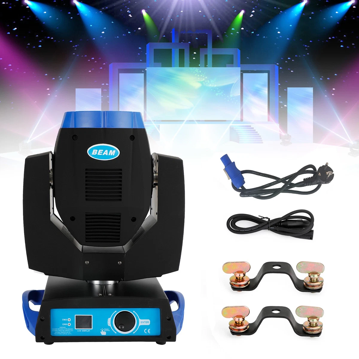 230W 7R Zoom Cabezal Móvil Luz Aguda 8 Prismas Estroboscópico DMX 16Ch Fiesta Azul A7