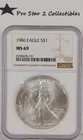 1986 Eagle S$1 MS69 NGC