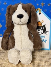 Authentic Jellycat ORIGINAL BASHFUL FUDGE PUPPY Dust Bag Tag Shield NWT