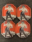 Set of 4 Vintage Coca-Cola Mini Trays – Retro 1950s Pin-Up Waitress–Coke Decor