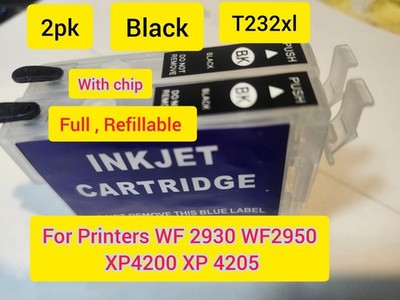 full 2pK BLACK 232XL  T232XL Ink Cartridges for  WF-2930 WF-2950 XP-4200 XP-4205
