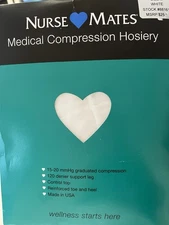 Nurse Mates Medical Compression Pantyhose White- 15-20mmhg - 881612 Size E -NEW