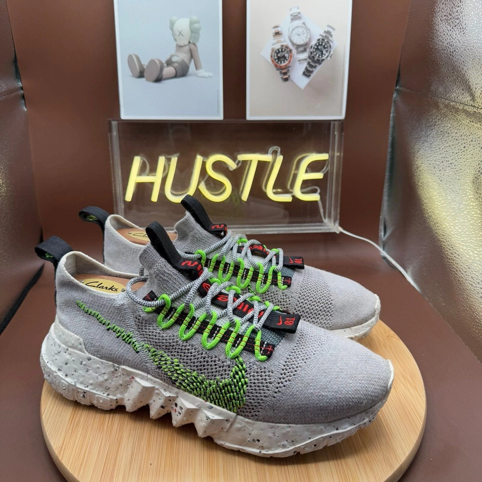 Nike Space Hippie 01 Verde Elettrico Grigio Vasto Uomo Taglia 8 5