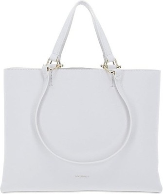 Coccinelle Schultertasche Hop On Handbag Grained Leather Weiß