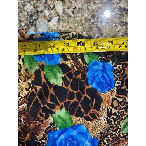 VTG Simply Basic BOHO Cottagecore Floral Animal Print Kaftan Mumu 1/2 Zip Robe - Picture 12 of 13