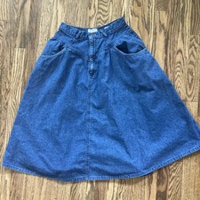 Vintage 90s Calvin Klein Sport Women's Denim Skirt Pockets Size 12 Fits Like 6