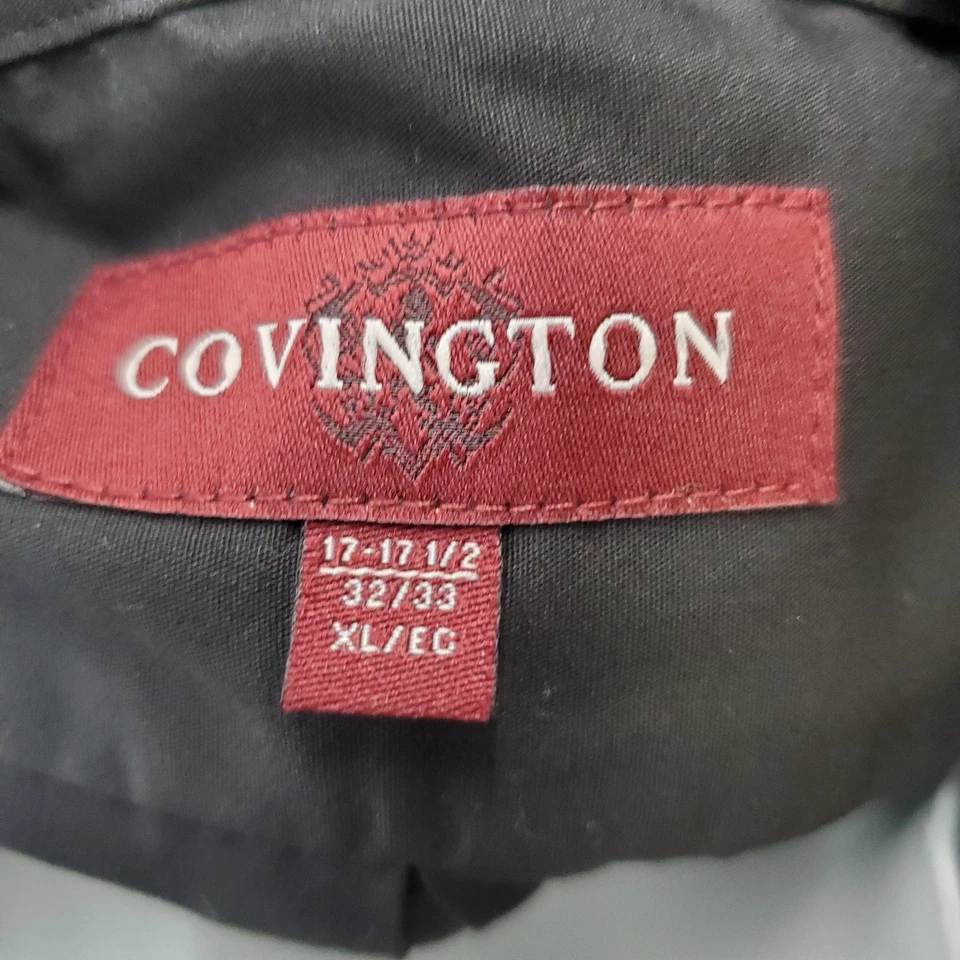 Covington 衬衫男式 XL 黑色长袖纽扣连衣裙口袋商务款 — 第 3/4 张图片