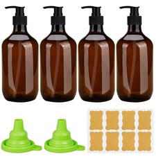 benlidoner 4 Pack Amber Soap Dispenser 500ml Liquid Brown