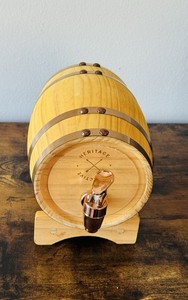 Heritage Collective Mini Wood Whiskey Barrel & Stand Holds 800 mL Of Whiskey