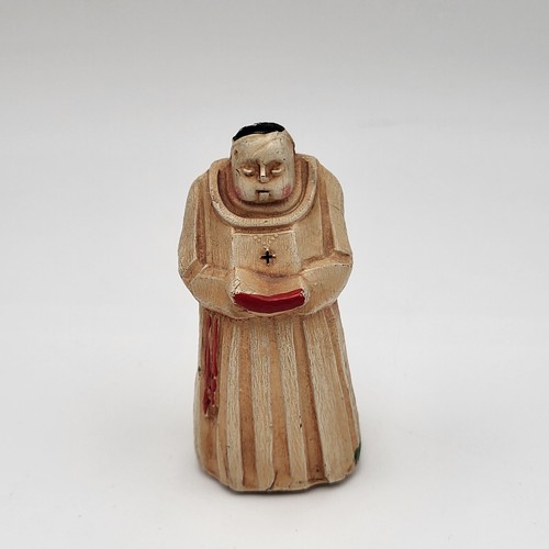 Vintage Hand-Carved Wooden Monk Figurine Statue Religious Decor Collectable