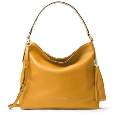 Michael Kors Yellow Brooklyn LargeLeather Hobo Bag