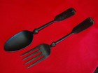 Large 21” METAL Fork and Spoon ~ Colonial Wall Decor ~ Vintage