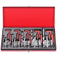 Heavy-Duty Helicoil Thread Repair Toolkit - Ideal for Spark Plug and Motor Use